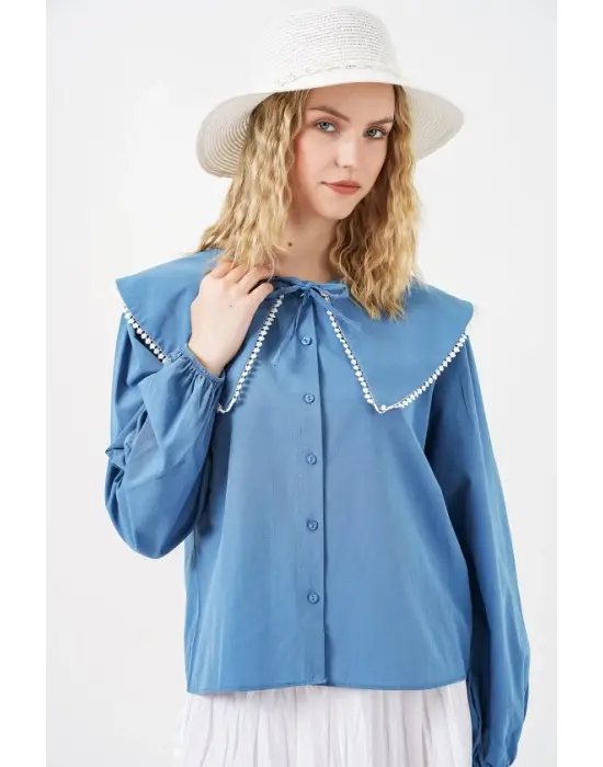 Bebe Yaka Gömlek 20314 - İndigo