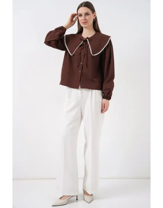 Bebe Yaka Gömlek 20314 - Kahverengi