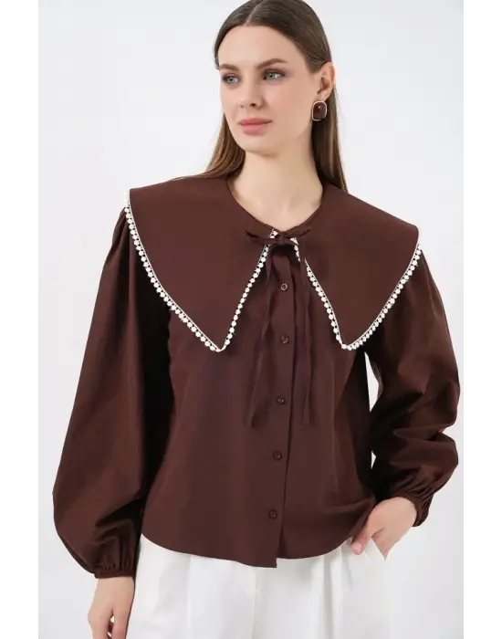 Bebe Yaka Gömlek 20314 - Kahverengi