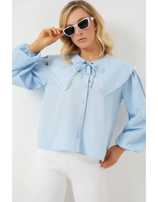 Bebe Yaka Gömlek 20314 - Mavi