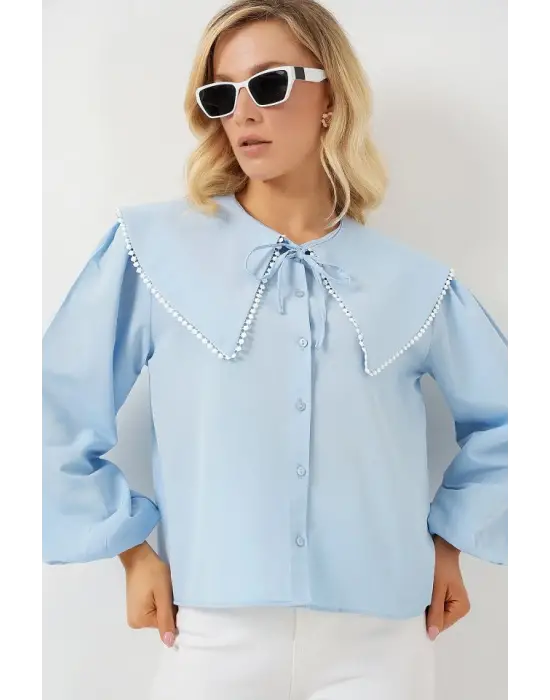 Bebe Yaka Gömlek 20314 - Mavi