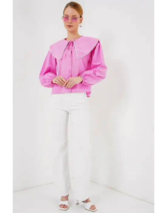 Bebe Yaka Gömlek 20314 - Pembe
