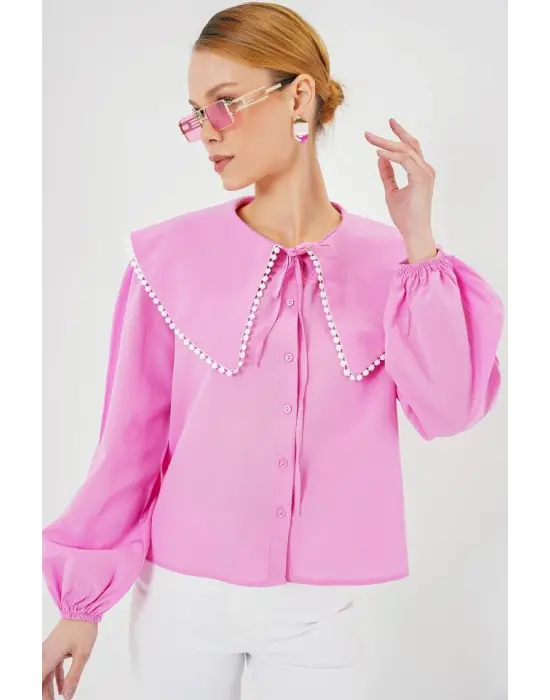 Bebe Yaka Gömlek 20314 - Pembe