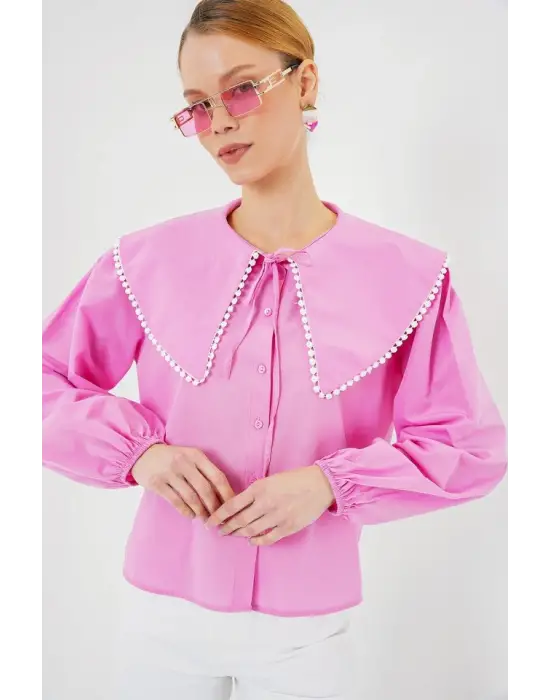 Bebe Yaka Gömlek 20314 - Pembe
