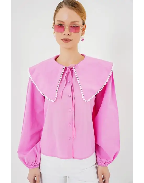 Bebe Yaka Gömlek 20314 - Pembe