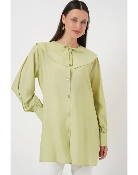 Bebe Yaka Uzun Tunik 5967 - E.Yeşil