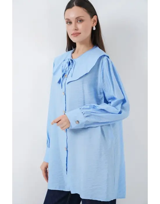 Bebe Yaka Uzun Tunik 5967 - Mavi