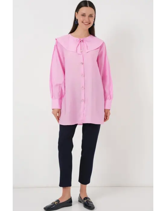 Bebe Yaka Uzun Tunik 5967 - Pembe