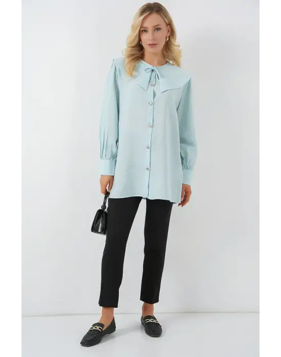 Bebe Yaka Uzun Tunik 5967 - Turkuaz