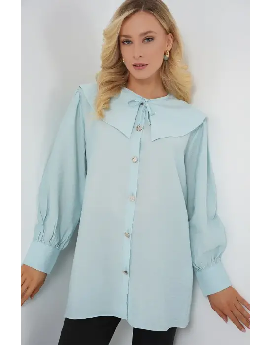 Bebe Yaka Uzun Tunik 5967 - Turkuaz