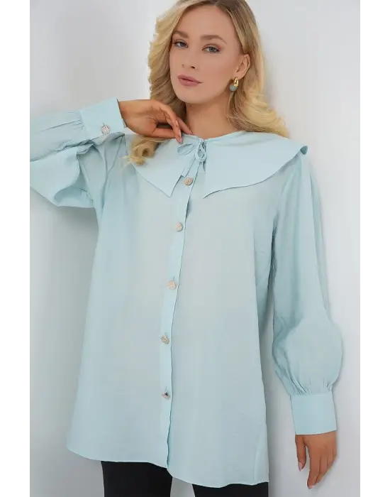 Bebe Yaka Uzun Tunik 5967 - Turkuaz