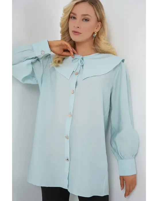 Bebe Yaka Uzun Tunik 5967 - Turkuaz