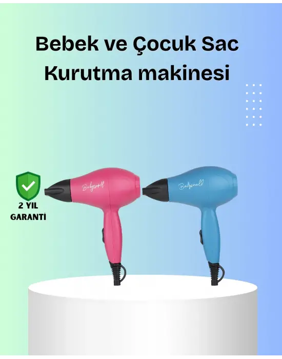 Bebek Dostu Mini Fön – Statik Elektrik Azaltıcı Anion Teknolojisi