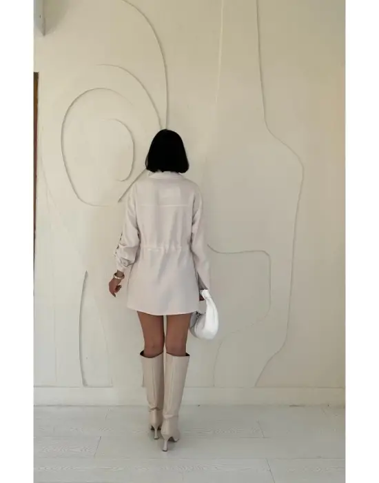 Omarı Rahat ve Şık Bej Tünelli Gömlek