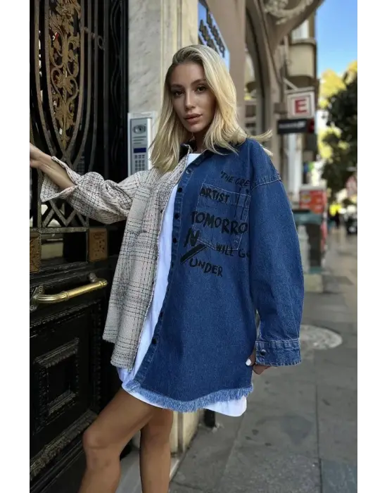 Omarı Rahat ve Şık Beje Çalan Kot Gömlek