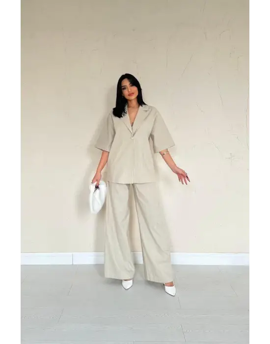 Omarı Elegan Bej Takım