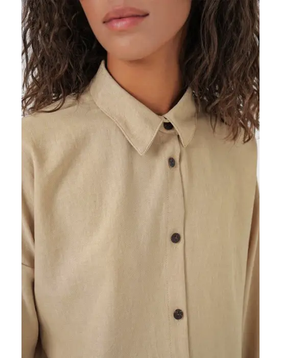 Zarif Oversize Keten Alt Üst Takım