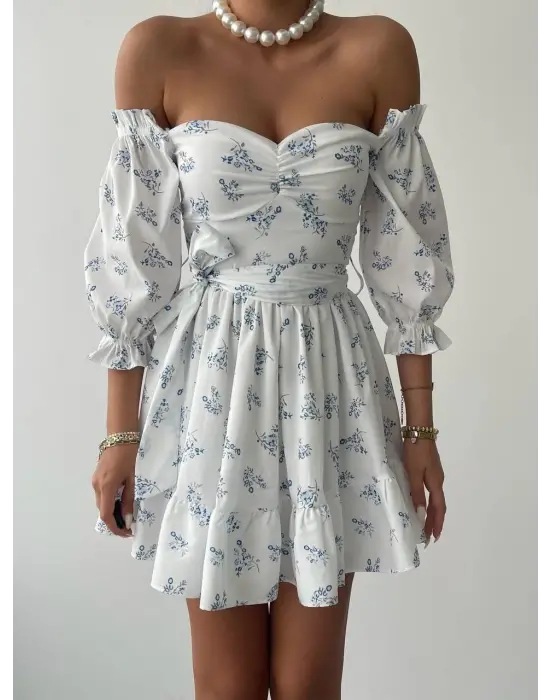 Omarı Belden Bağlamalı Mini Elbise