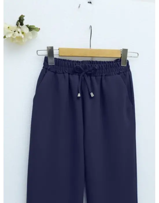 Beli Bağcıklı Dar Paça Pantolon  -Laci