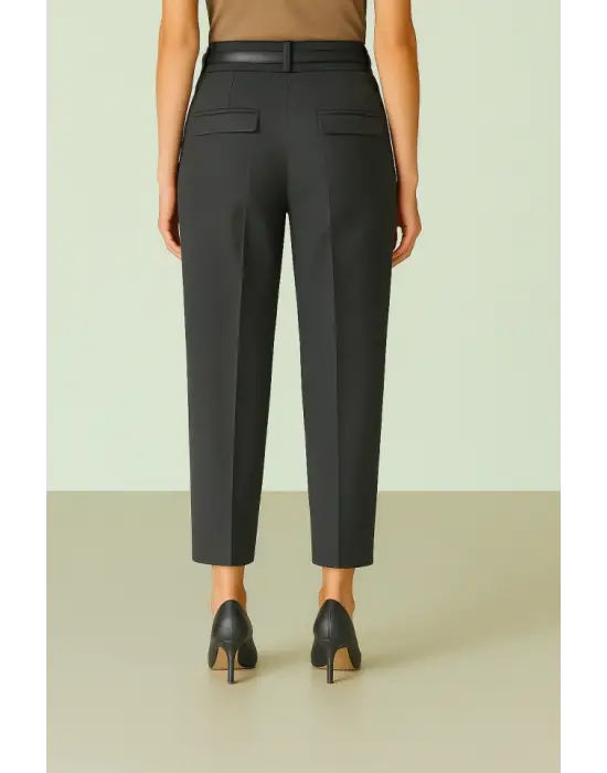 Omarı Şık Bel Kemerli Çift Cepli Pantolon - En Trend Renk Seçenekleriyle