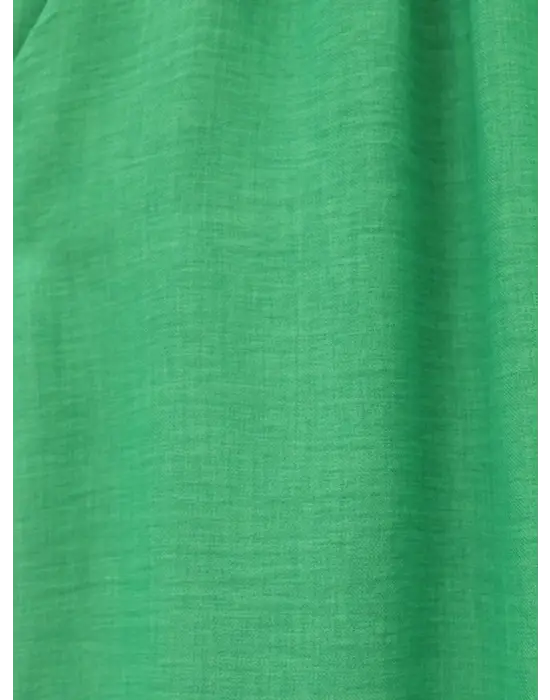 Beli Lastikli Çift Cepli Salaş Pantolon -Yeşil