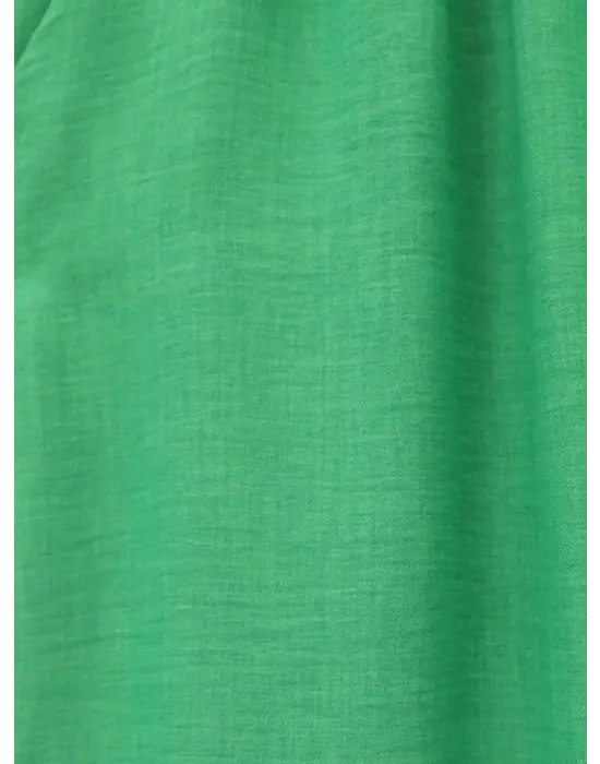 Omarı Yeşil Beli Lastikli Çift Cepli Salaş Pantolon