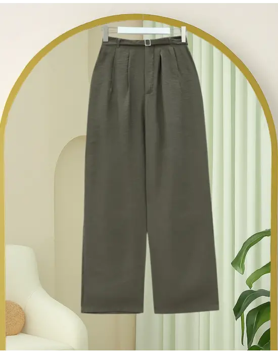 Beli Lastikli Kemer Detaylı Tensel Cupra Pantolon  -Kamuflaj