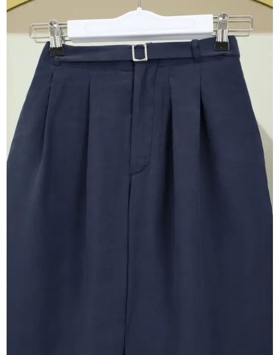 Beli Lastikli Kemer Detaylı Tensel Cupra Pantolon -Laci