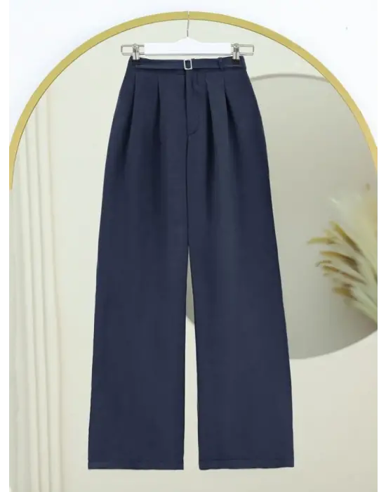 Beli Lastikli Kemer Detaylı Tensel Cupra Pantolon -Laci