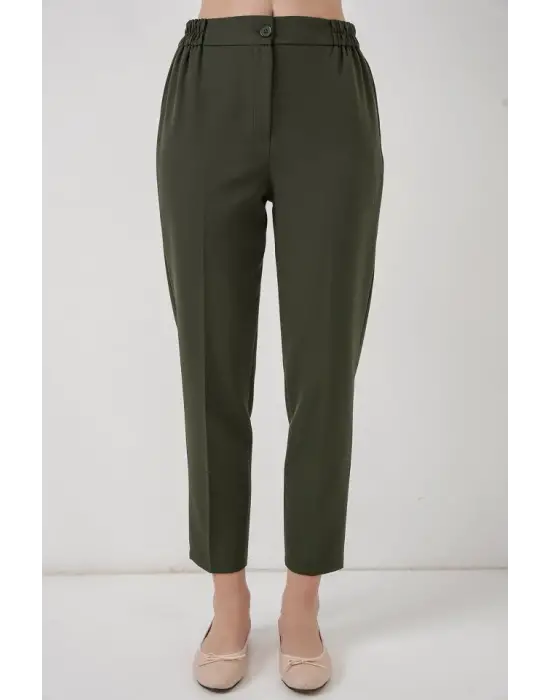 Beli Lastikli Kumaş Pantolon 30058 - Haki