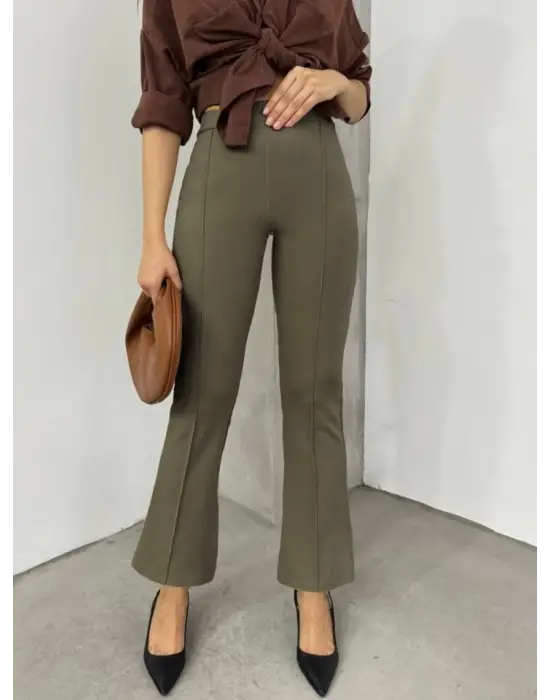 Omarı Rahat Kesim Beli Lastikli İspanyol Pantolon