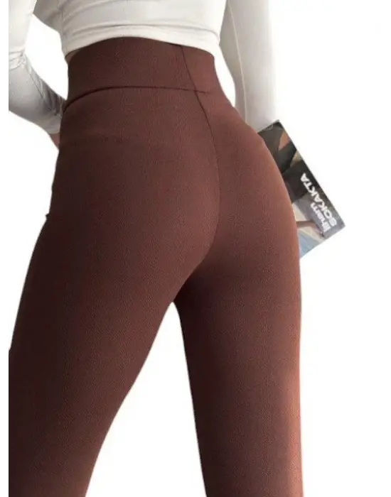 Omarı Esnek Bel Detaylı İspanyol Pantolon - Kahve