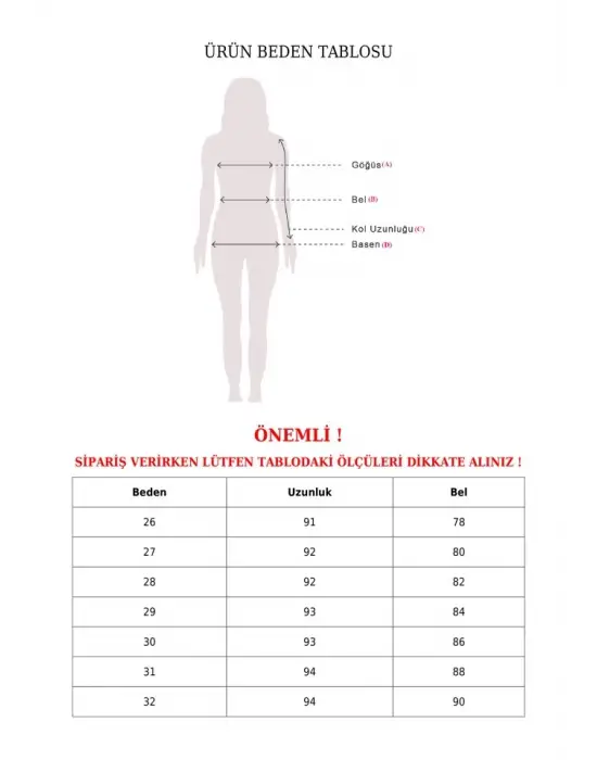 Omarı Yüksek Bel Kot Pantolon - Açık Mavi