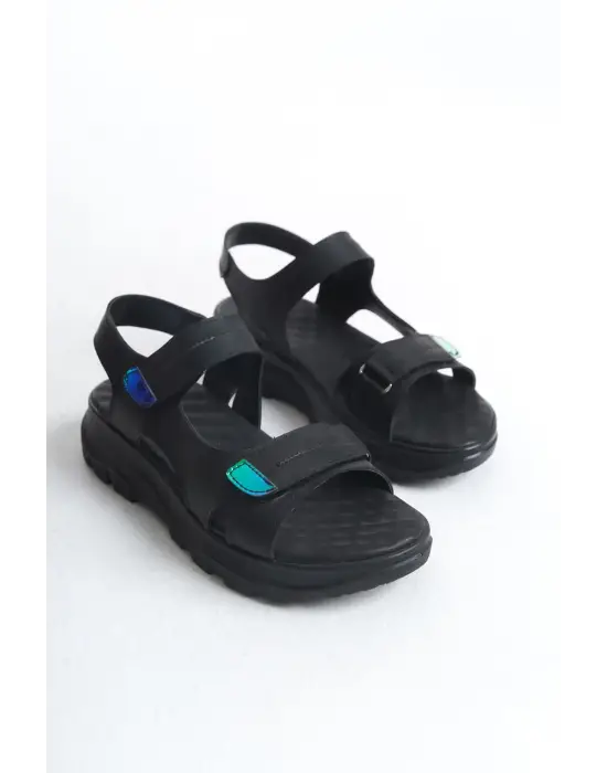 Omarı Siyah Bayan Sandalet - Günlük Şık ve Rahat Stil