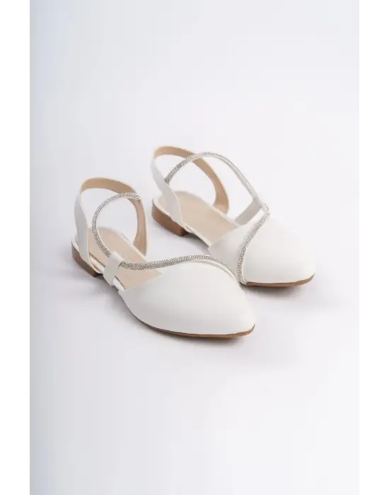 Modern Taş Detaylı Bayan Babet Ayakkabı