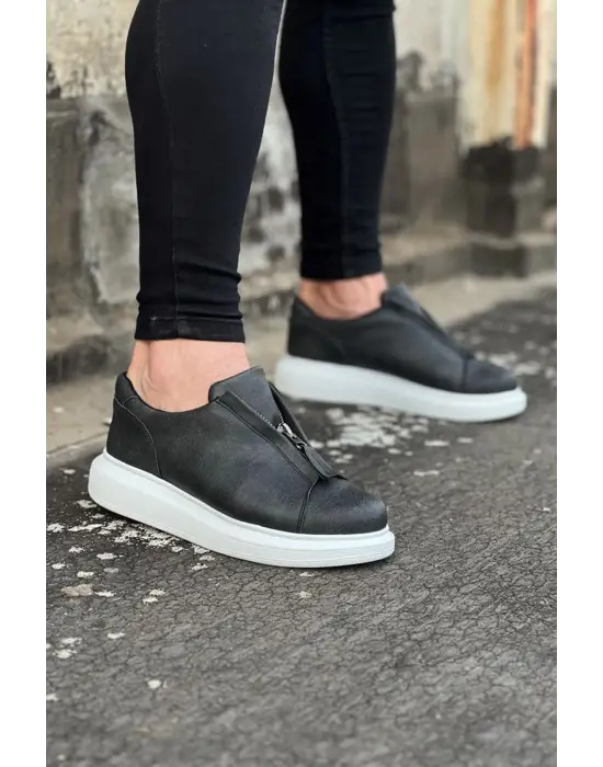 Erkek Gri Cilt Casual Ayakkabı