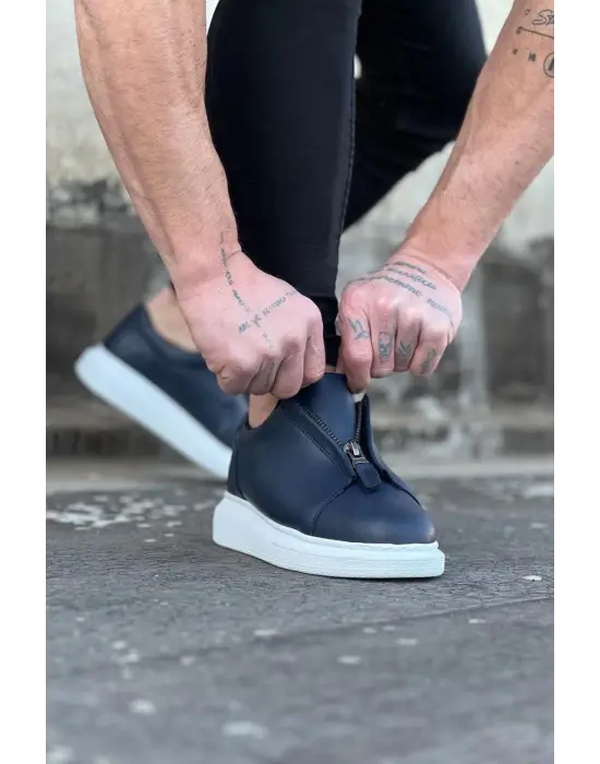 Omarı Lacivert Cilt Erkek Casual Ayakkabı