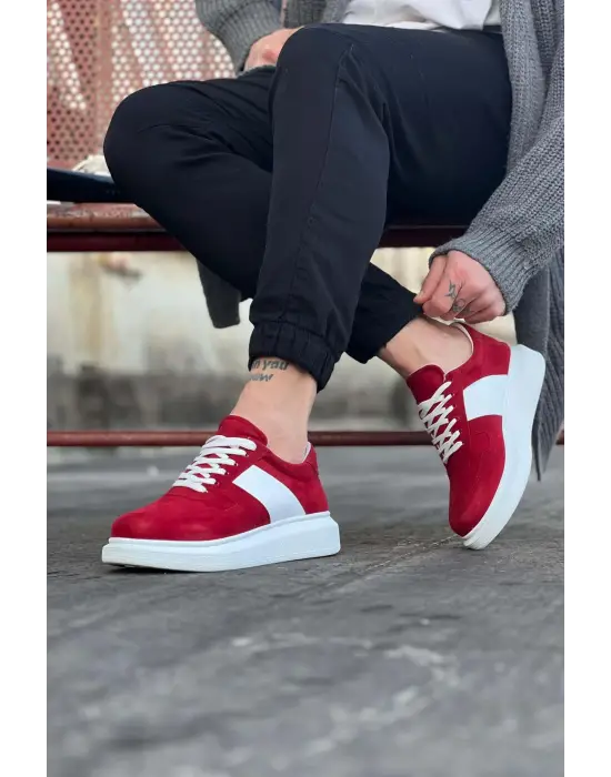 Omarı Kırmızı Süet Erkek Casual Ayakkabı
