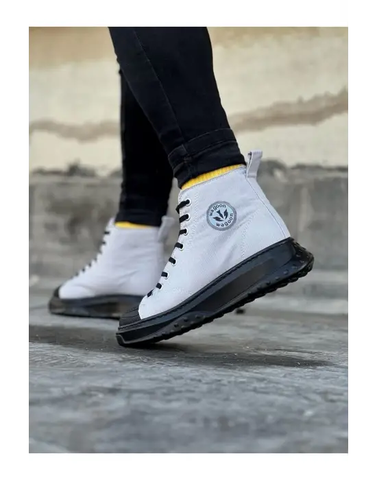 Omarı Gri Siyah Yarım Bilek Erkek Casual Ayakkabı