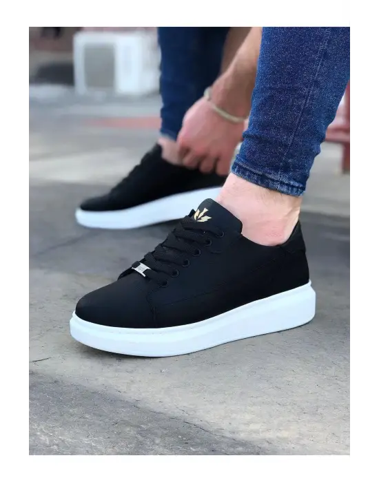 Omarı Yüksek Tabanlı Siyah Casual Erkek Ayakkabı