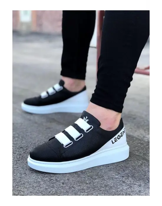 Omarı Siyah Beyaz Kalın Taban Casual Erkek Ayakkabı