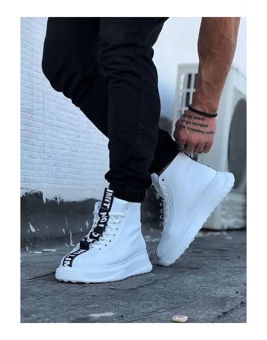 Omarı Beyaz Erkek Yarım Bilek Bot Elegan Stil