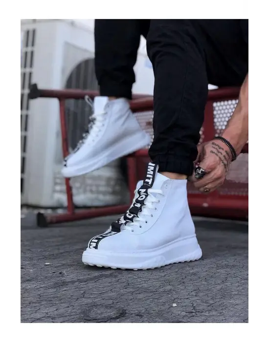 Omarı Beyaz Erkek Yarım Bilek Bot Elegan Stil