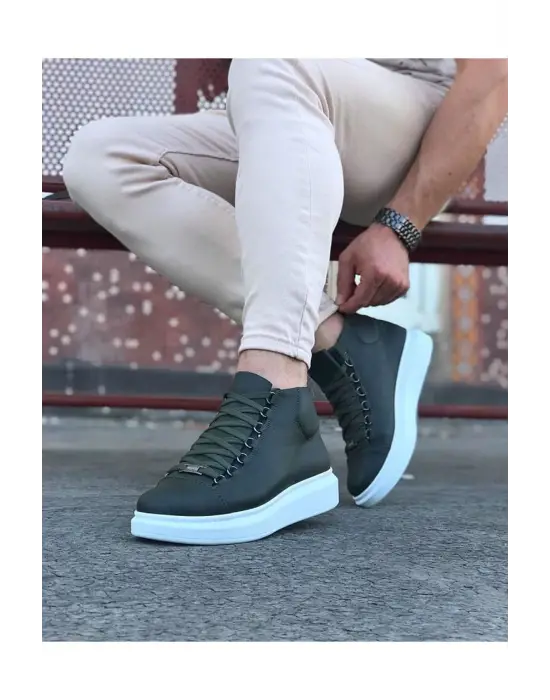 Omarı Haki Bağcıklı Yarım Bilek Sneakers