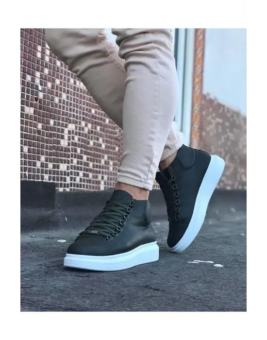 Omarı Haki Bağcıklı Yarım Bilek Sneakers