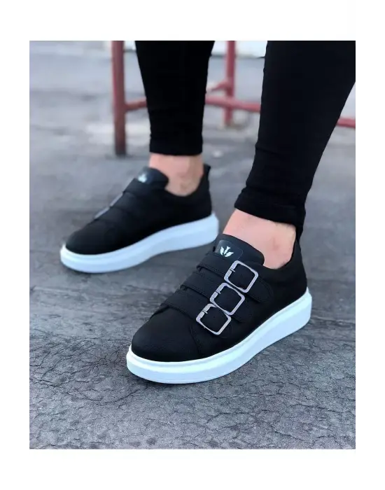 Omarı Kalın Taban Siyah Tokalı Erkek Ayakkabı