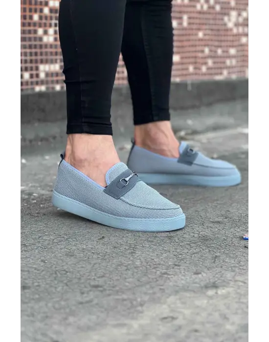 Şık Gri Triko Babet Erkek Ayakkabı