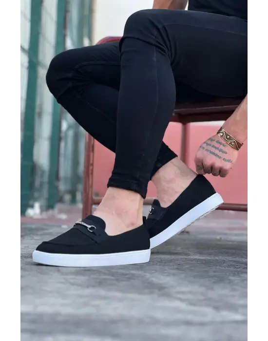 Omarı Siyah Triko Babet Erkek Casual Ayakkabı