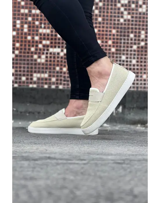 Bej Triko Babet Erkek Casual Ayakkabı