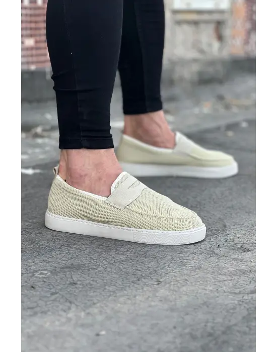 Bej Triko Babet Erkek Casual Ayakkabı